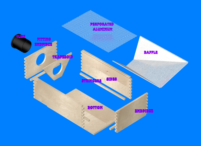 sanding box CG exploded view